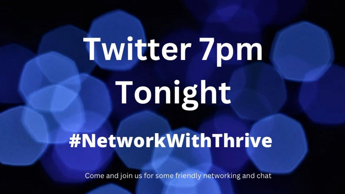Morning all! Just to let you know that #NetworkWithThrive is on this evening. You're very welcome to join us! It's a friendly and supportive hour, where we share how things are going with our businesses, our travels and more. Follow our host account @Online_Thrive