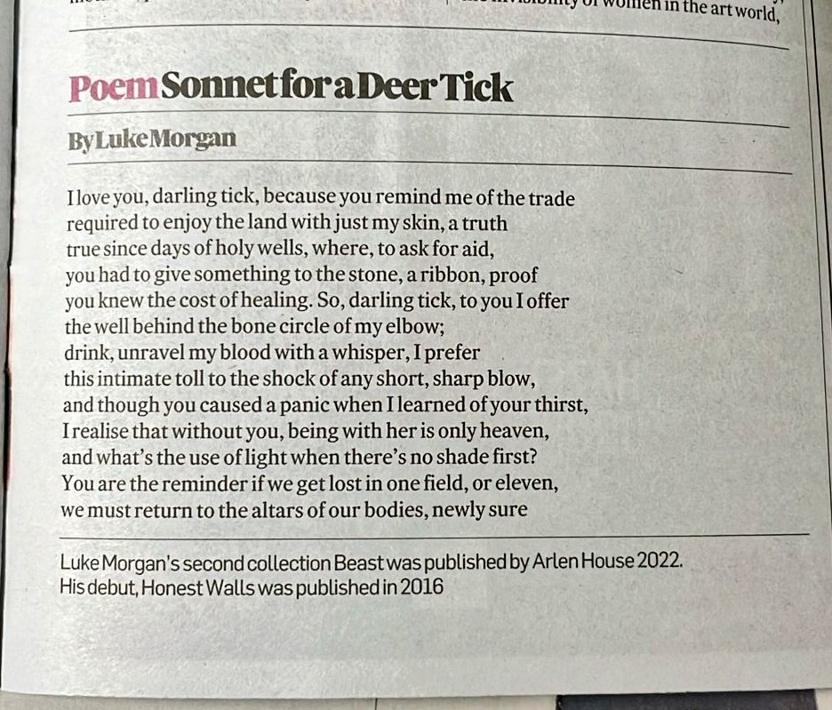 Thank you to Gerry Smyth for taking my poem for the @IrishTimes which appears today - unfortunately, the final line of the poem was not printed - it is: 'in the search for you, we will gift touch, find our cure.' 💚