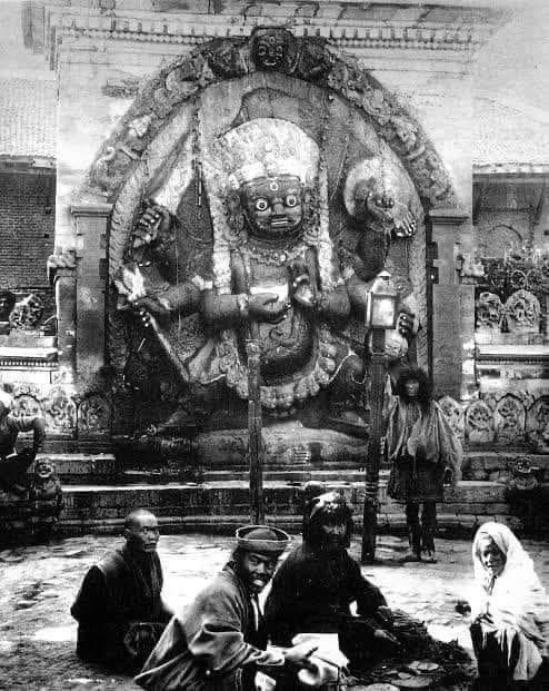 Kaala Bhairava, one of the oldest photograph taken by Dr. Kurt Boeck at Kathmandu Durbar square, Nepal. Pic credit: to the owners #TempleTales