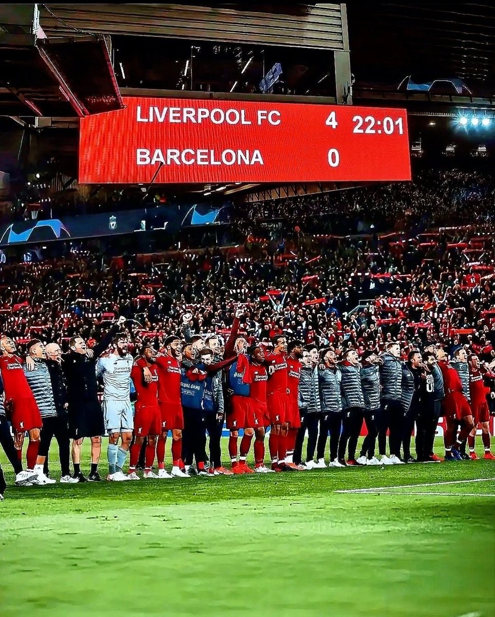 Corballyred's tweet photo. My favourite Klopp moment.

No other manager in world football could have come back from 3-0 down against that Barcelona side.

What's forgotten a lot as well is we were missing Salah and Firmino and Robertson went off early.

One of the greatest football miracles of all time 👍 https://t.co/sfRfZXvy6x