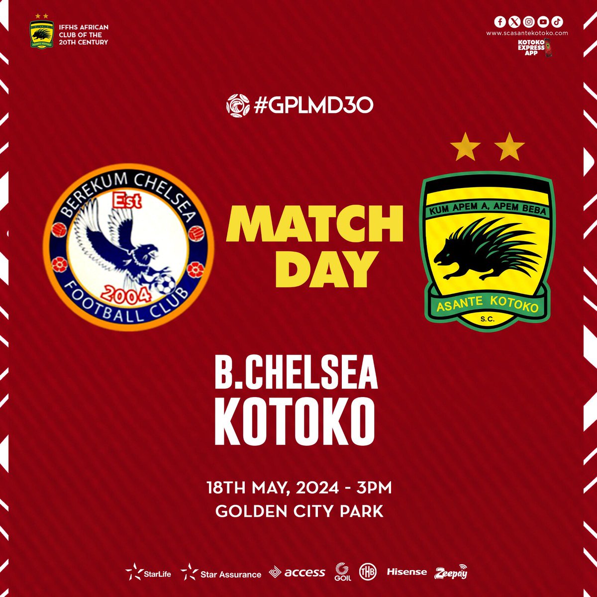 MATCHDAY IN BEREKUM 

#GPLMD30 

#AKSC #Fabucensus #Kotoko4All