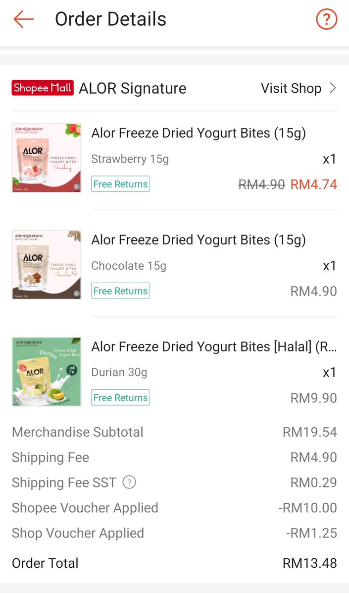 sebab ada voucher rm10 beli lah 3 sekali flavor dried yogurt alor ni hshshsh paling excited nak rasa yang durian tu 😂