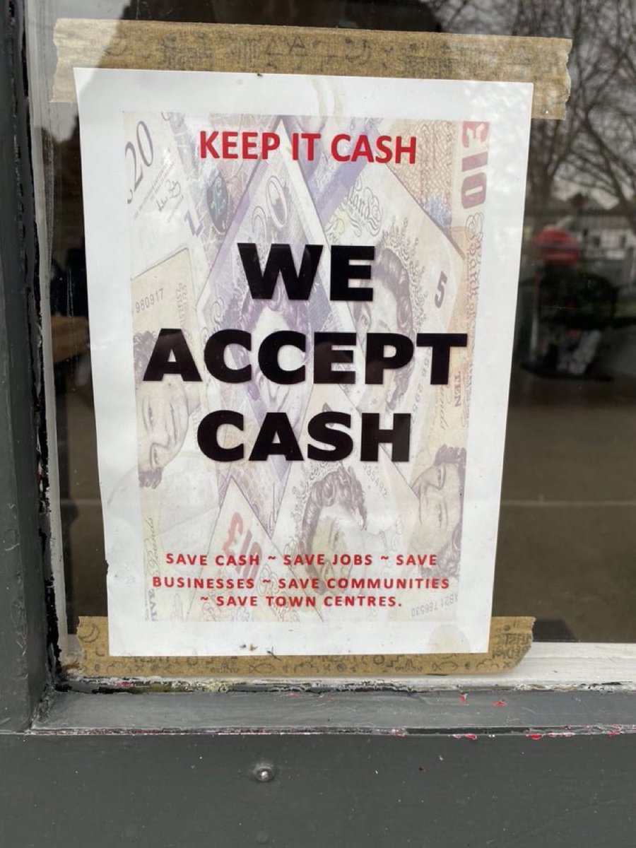 I’m seeing more and more of these posters in the shop windows of my local city. #KeepItCash