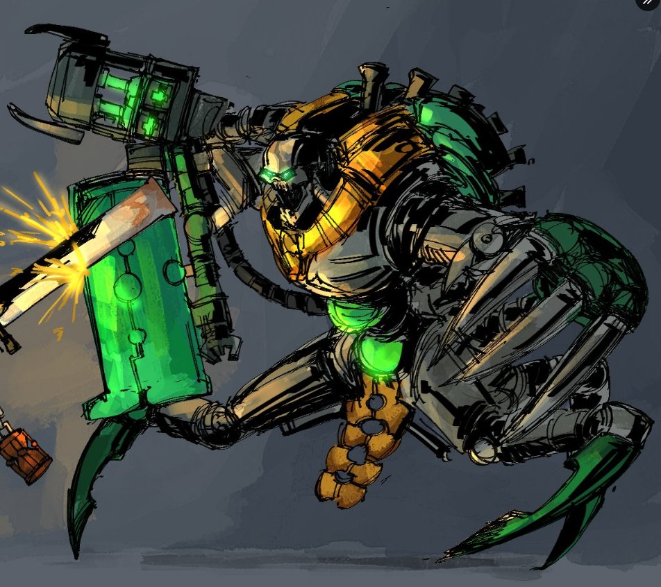 i look back at old art and of the very few necrons i've drawn this one always goes the hardest