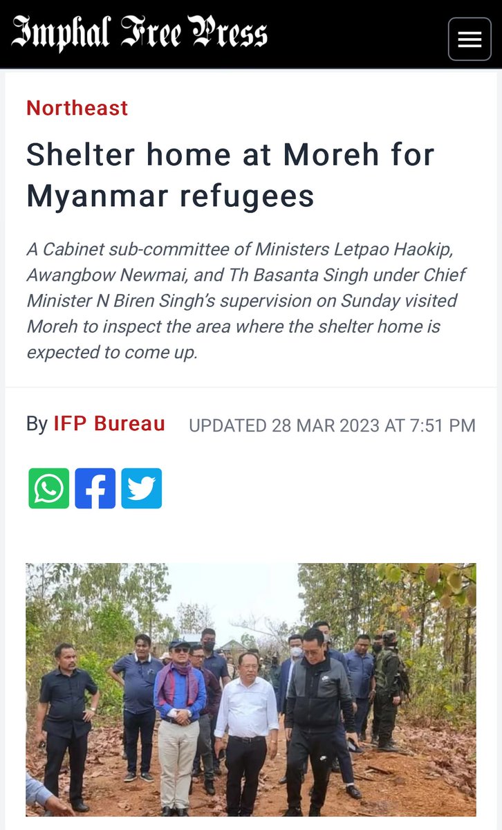 Sub-committee, found 2,187 illegal immigrants at 41 locations in Manipur in the first phase of the field visits. Which created panic among the illegal immigrants settled in the State. GoM led by Shri @NBirenSingh offered to build shelter homes for them. But the proposal was