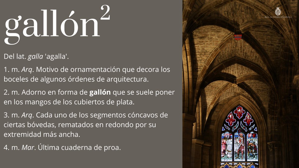 #PalabraDelDía | gallón²

Como ven, esta palabra —distinta de «gallón¹» ‘tepe’— se relaciona en su origen con las agallas (ow.ly/VJTJ50Ryyfh). Coincide en esto con la voz «gajo», que procede del latín vulgar *«galleus» ‘semejante a una agalla de roble o de encina’.