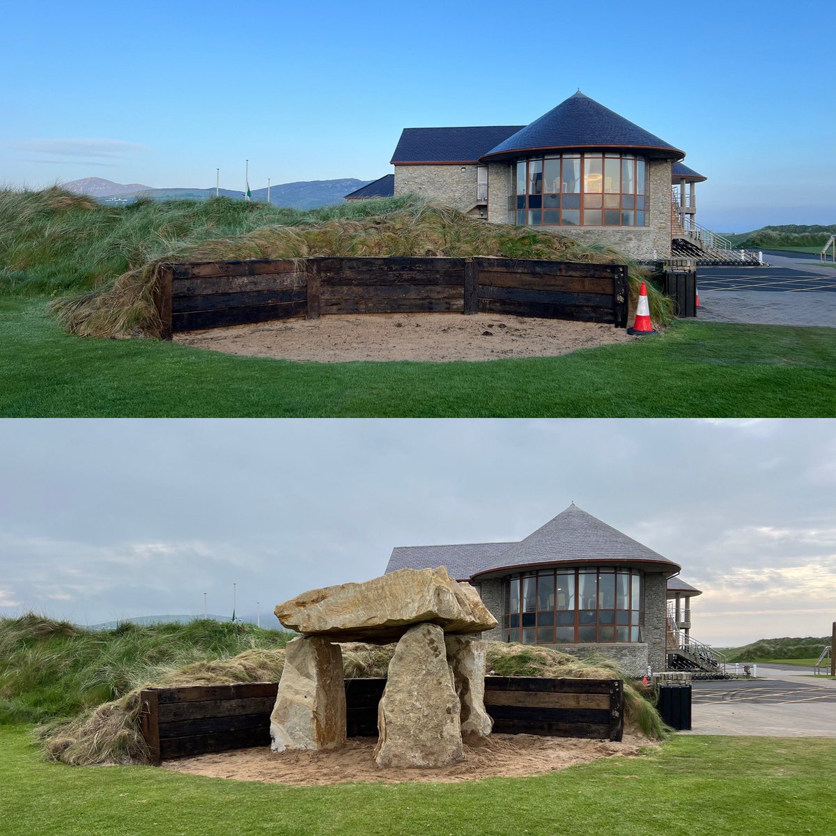 The before and after pic at <a href="/Ballyliffin/">Ballyliffin GC</a>

The club has erected a dolmen by Glashedy’s 1st tee to recognise the contribution Pat Ruddy has made not only to Ballyliffin, but to golf in Donegal…

(… think Sandy Hills, Old Tom, Murvagh, Portsalon, North West)