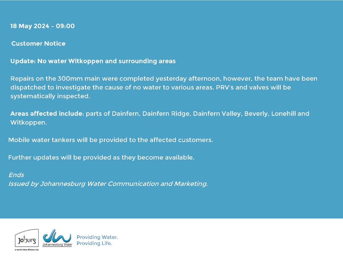 Johannesburg Water tweet media