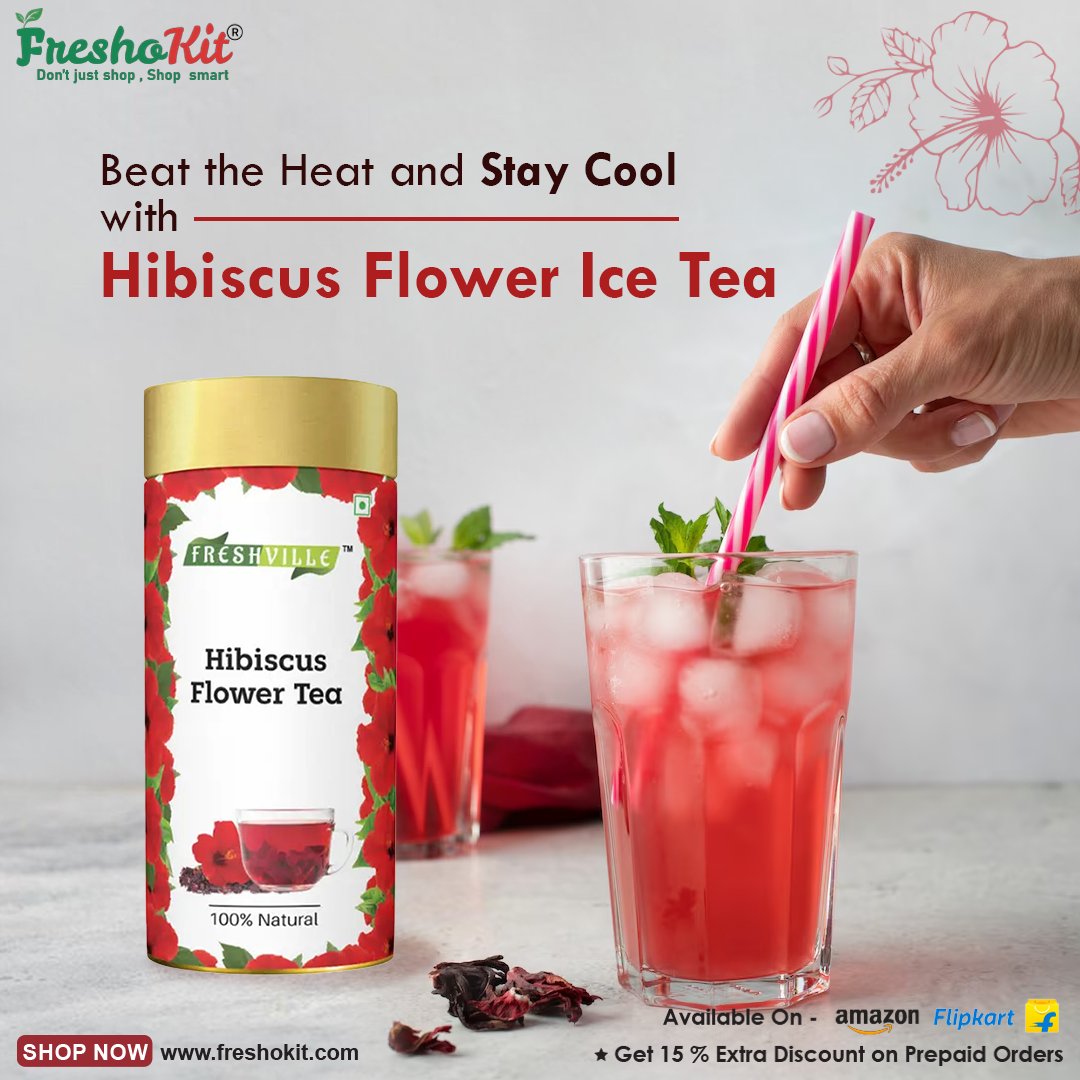 Beat the Heat and Stay Cool with Hibiscus Flower Ice Tea. It's difficult to choose between Freshville Chamomile Tea or Hibiscus Tea, just like deciding whom to support, RCB or CSK In your opinion, which team do you think will win tomorrow's match? #RoyalChallengersBangalore