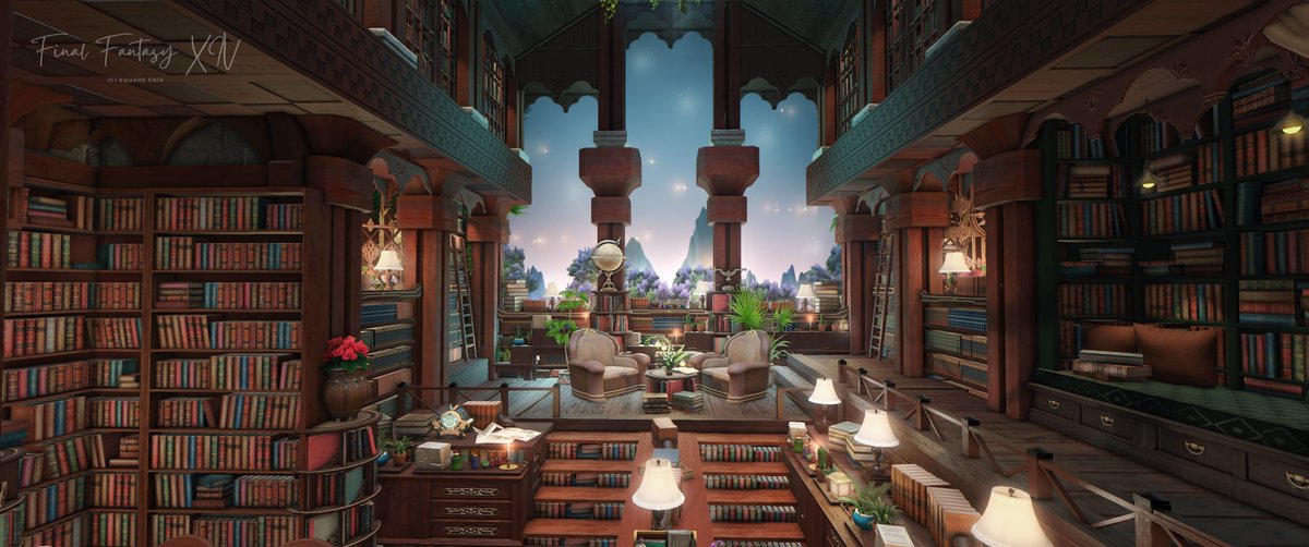 sieastray's tweet photo. 魔法学校の図書室

#NoraSieHousing 
#FF14ハウジング #FF14スタジオ 

#FF14わたモデ2024 #FF14わたモデ2024_発表 https://t.co/xVrVyEXl2I