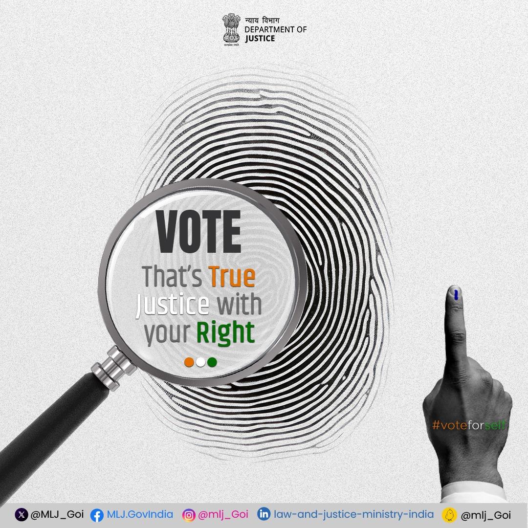 Use the power that the constitution has conferred on you to form a government through your #Vote that you believe would benefit both the nation and you as a citizen. #Election2024 #ChunavKaParv #DeshKaGarv