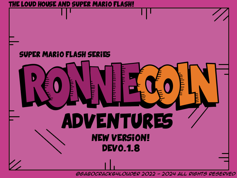 gabocrack64's tweet photo. 🧡💜NEW VERSION💜🧡

- News, Changes and Fix Bugs!🌟✨👍✨🌟

Video: https://t.co/kZ4GFXL9D9
#ronniecolnadventures #theloudhouse #theloudhousefandom #ronniecoln #supermariobros #supermarioflash #mariobros #fanmade #fangame #mod #gabocrack64 #gabocrack64louder #indev https://t.co/PIEGwOyFj1