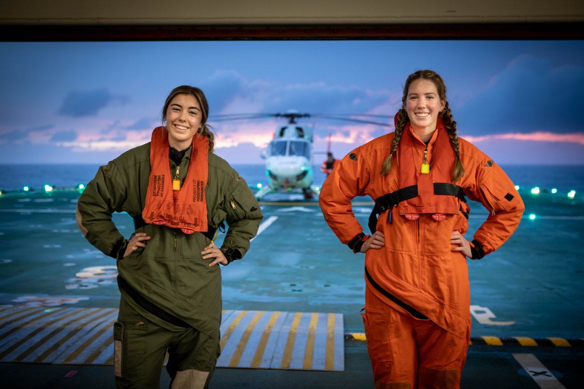 It's International Day for Women in Maritime. 
Deck cadets Ayla from Serco and Freya from the Port Authority of NSW are learning the ropes on RSV Nuyina, including helicopter operations. 
#womeninmaritime 
📷Pete Harmsen