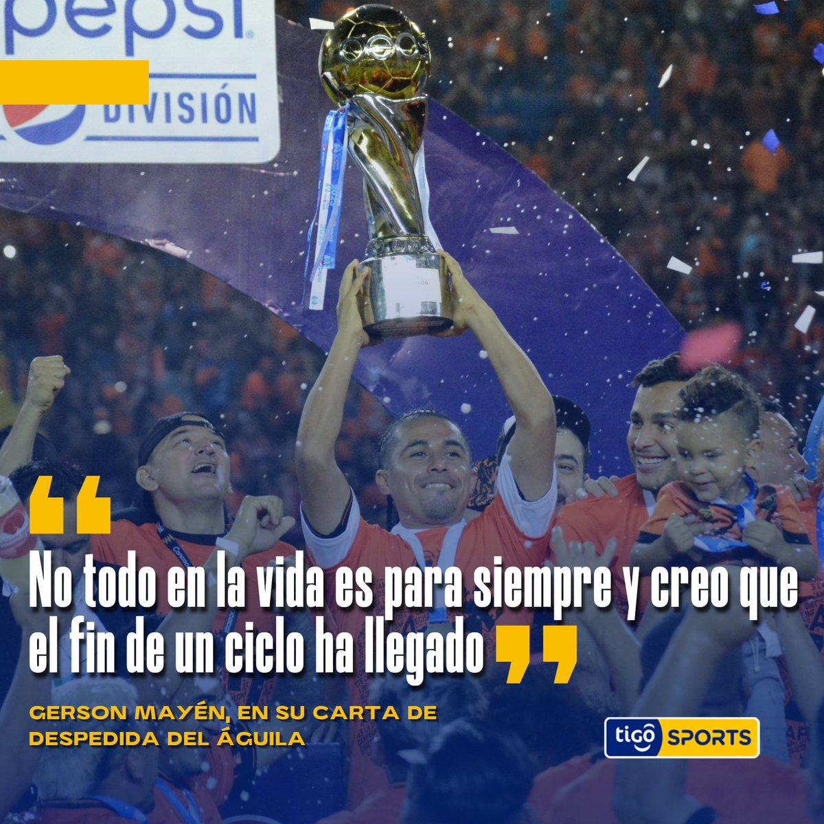 🗣️ LA FRASE | MAYÉN SE DESPIDE DEL NIDO 🦅

🪶 El jugador publicó su despedida en redes agradeciendo a club y afición tras pasar cuatro años vistiendo la camiseta negronaranja ⚫🟠

🏆 Mientras militó en Águila logró alzar el título 17 de los migueleños

🔢 En la última temporada