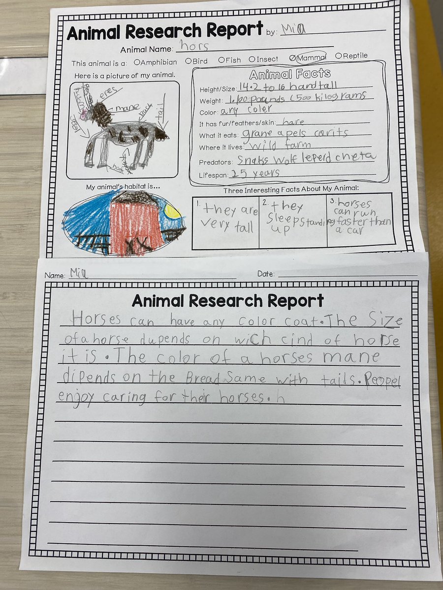 chalkandgrace's tweet image. We finished up our two week unit on animals. We researched our own animals using @epic4kids @CapstonePub and #Kiddle🤓 We wrote an informational paper on our animal and created a triarama to showcase their habitats. #HaskinsCadets🚀