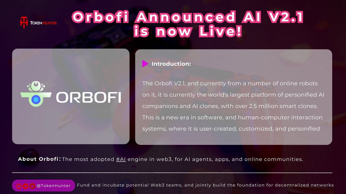 🎉@Orbofi Announced AI V2.1 is now Live‼️ 🔥#Orbofi #AI V2.1, the world's largest platform of personified AI companions and smart AI clones with over 2.5 million #voicepowered, #multimodal, and #personified AI companions.🤖 🥂The app has gone through a complete makeover, it's a