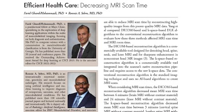 On #DeepLearning applications to decrease MRI scan time and room time doi.org/10.1148/ryai.2… @MayoClinic @ronnie_sebro @MayoRadiology #workflow #radiology #ML