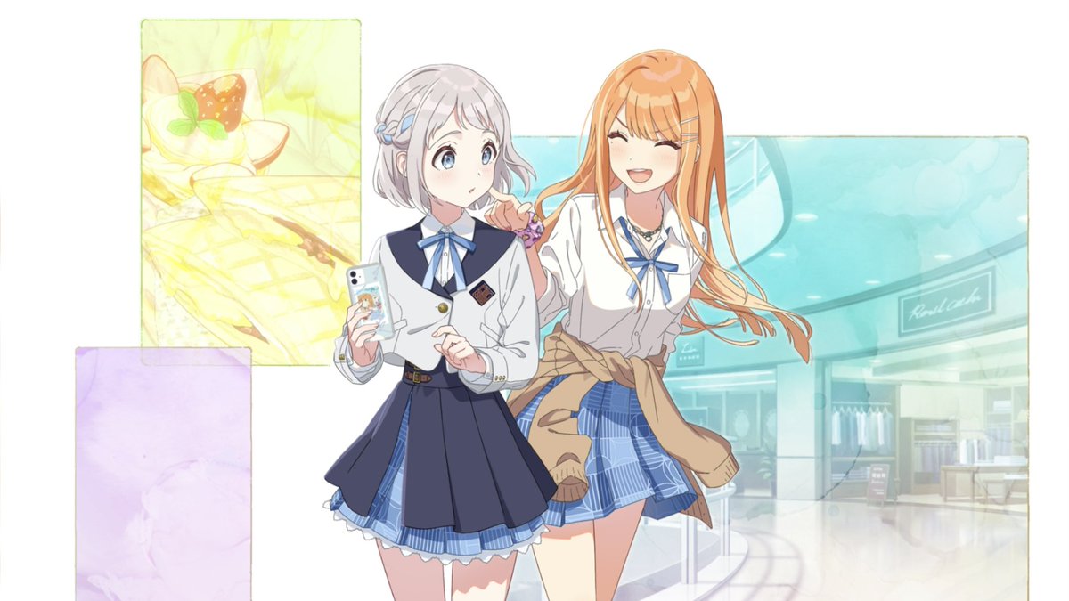 サポートカードのSR[ほっぺた、ぷに]。 リーリヤと清夏の仲の良さが存