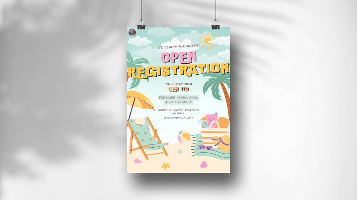VladimirAcademy's tweet photo. ⠀⠀
【 OPEN REGISTRATION GEN 119 】
⠀⠀
St. Vladimir Academy is Open Registration until 18.00 (GMT+7), 25 May 2024.
⠀⠀
Link Quiz : https://t.co/EGDhgl0110
Element : https://t.co/MvR9aAtBxV ㅤㅤ
For more information, kindly check 
@SVA_NVCorner!
⠀⠀ https://t.co/rZSRHZQWMv