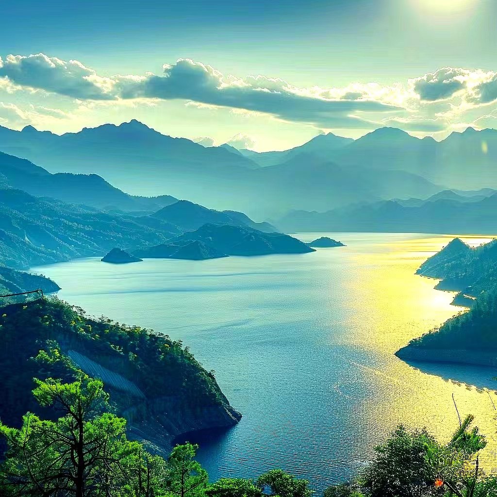 Picturesque Lugu Lake in Lijiang, Yunnan province.
Optically active substances in lake water can interact with sunlight, such as light absorption and scattering, making lakes show different colors. 
#BeautifulChina