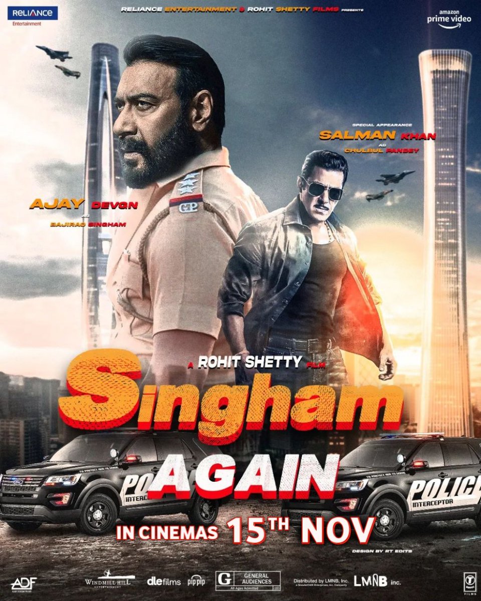 BIGGG NEWS... CAMEO OF SALMAN KHAN IN AJAY DEVGN - SINGHAM AGAIN...

#SalmanKhan to do main villain cameo as #ChulbulPandey in post-create scene of #AjayDevgn's #SinghamAgain. Directed by #RohitShetty

In cinemas 15th November 2024

#Singham3