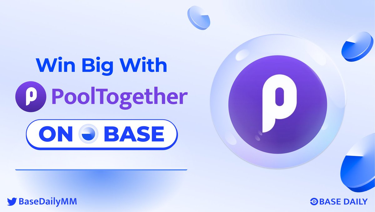 👉@PoolTogether_ is now live on @base 🏆

✨ Enjoy the benefits of on-chain prize savings: empowering everyone to save, winning prizes, and withdrawing anytime. 

Stop losing. Start winning. pooltogether.com/interfaces
#Base