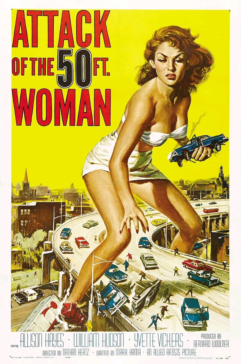 Released May 18, 1958.
#Attackofthe50FootWoman
#AllisonHayes
#scifi #sciencefiction #horror