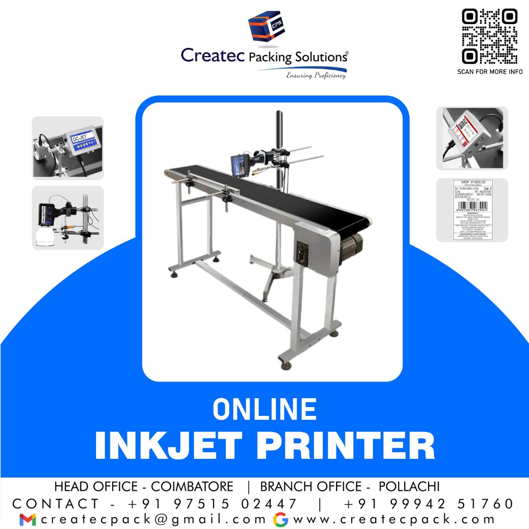 CreatecPacking's tweet image. Automatic Online Inkjet Printer for MRP, EXPIRY DATE, BATCH NO's, and Serial Numbers Printing
#createcpack #inkjetcoding #inkjetprintingmachine #inkjetcodingmachine #batchcodingmachine #batchcoding #packagingmachinery #packagingsolutions
