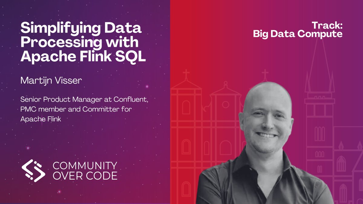 🎤 #CommunityOverCode Eu Speaker Spotlight! 🎤 Martijn Visser will discuss how @ApacheFlink can be used to process large volumes of data using SQL and to build robust and scalable data applications. Register to join us in 2 weeks! eu.communityovercode.org