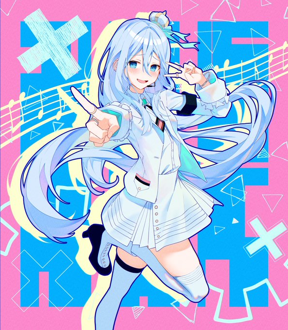 「blue hair standing」 illustration images(Latest)