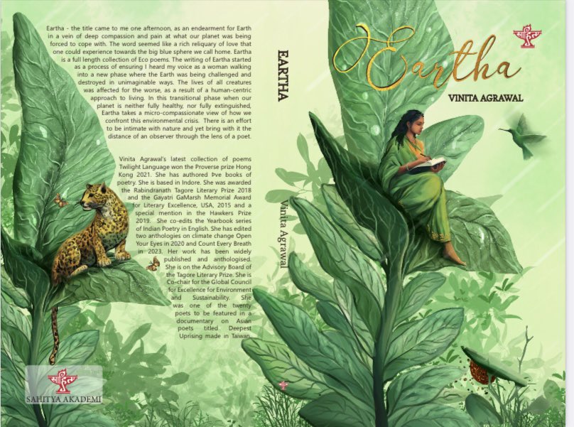 Announcing the cover of my upcoming collection of Eco poems Eartha to be published by Sahitya Akademi. This one is for all of us, for what we are enduring and for what the Earth is going through. Endorsements by @ranjithoskote and @arundhathis2