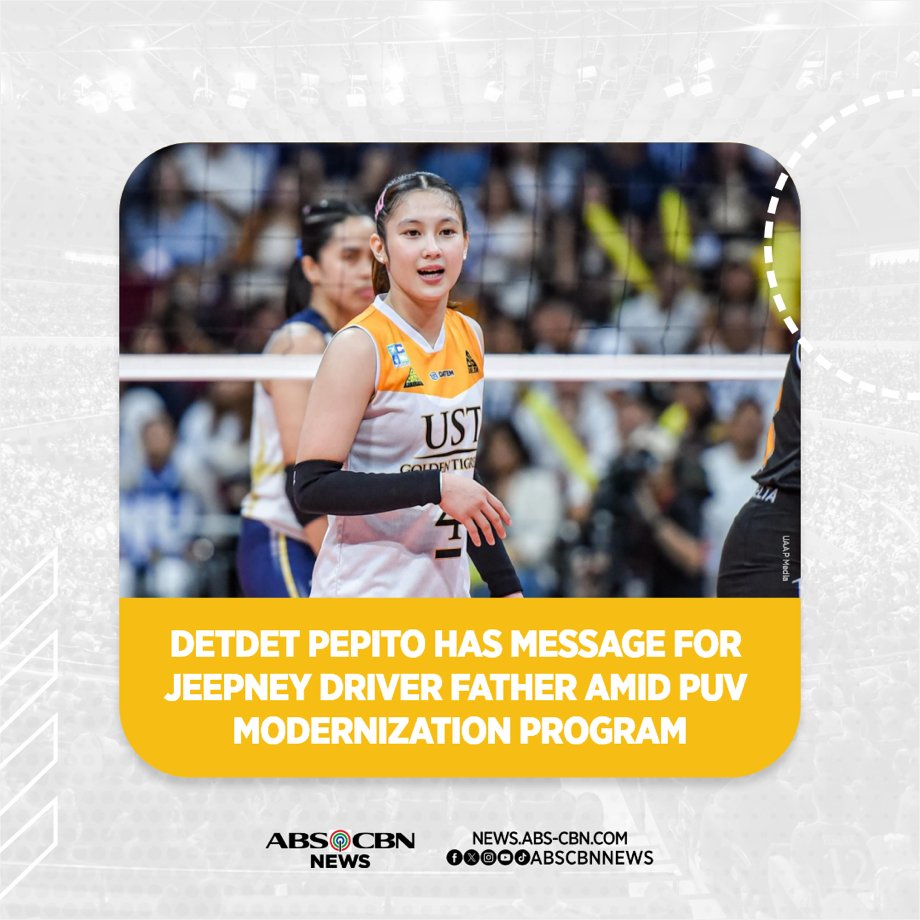 The heart of a Golden Tigress extends beyond the court, as UST star libero Detdet Pepito champions her jeepney driver father amidst the PUV modernization program.
 
READ: abscbn.news/4bmM7Vb