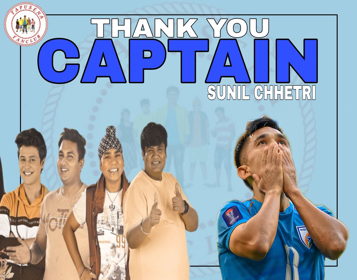 Grit, Perseverance and Pure passion for the beautiful game! ❤️ Thank you, Captain Chhetri 🫡 @chetrisunil11 #SunilChhetri #Tapusena #Football #ThankYou #TSFC #Tapusenafanclub #TMKOC #TaarakMehtaKaOoltahChashmah @IndianFootball