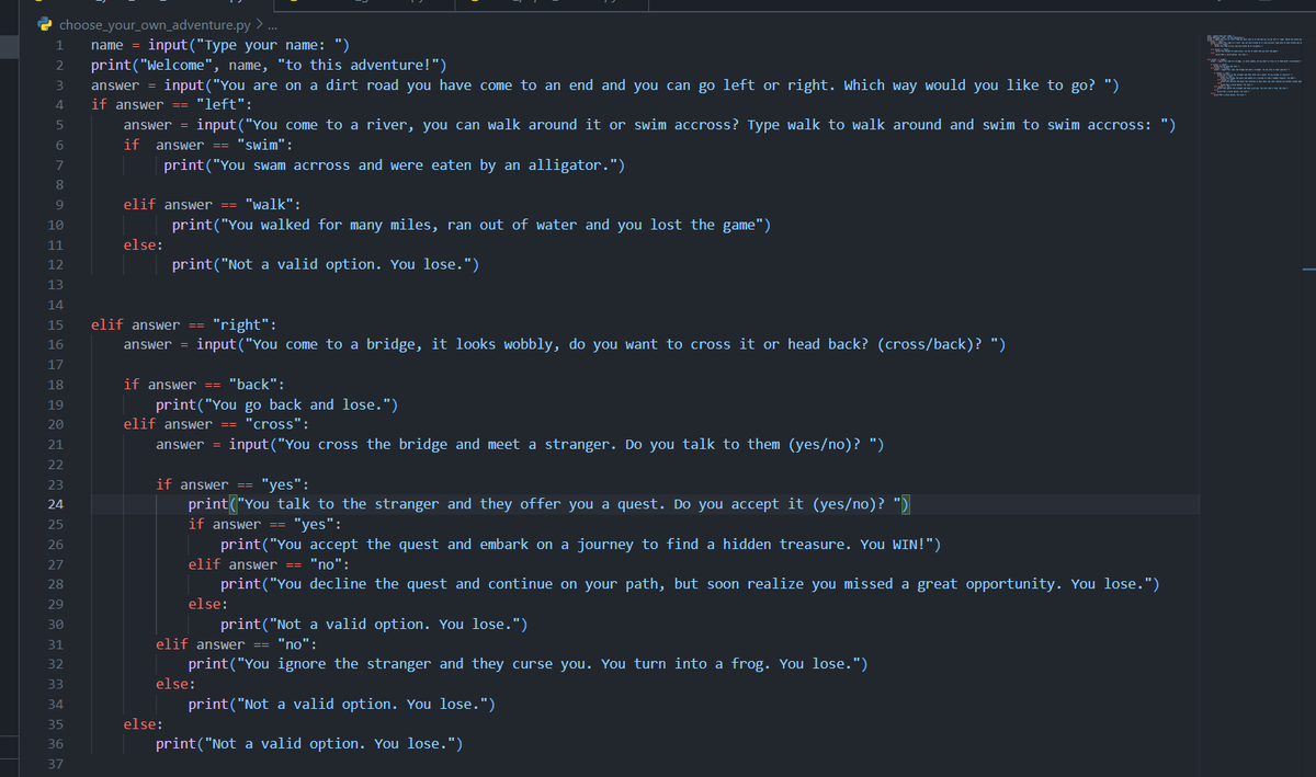 bog_reaper's tweet image. 🚀 “Embark on an interactive odyssey where your choices carve the path! Will you face the river’s dangers or brave the shaky bridge? 🌊🌉 My first Python project invites you to a world of peril and possibility. #MyCodingJourney #PythonAdventure #ChooseYourPath