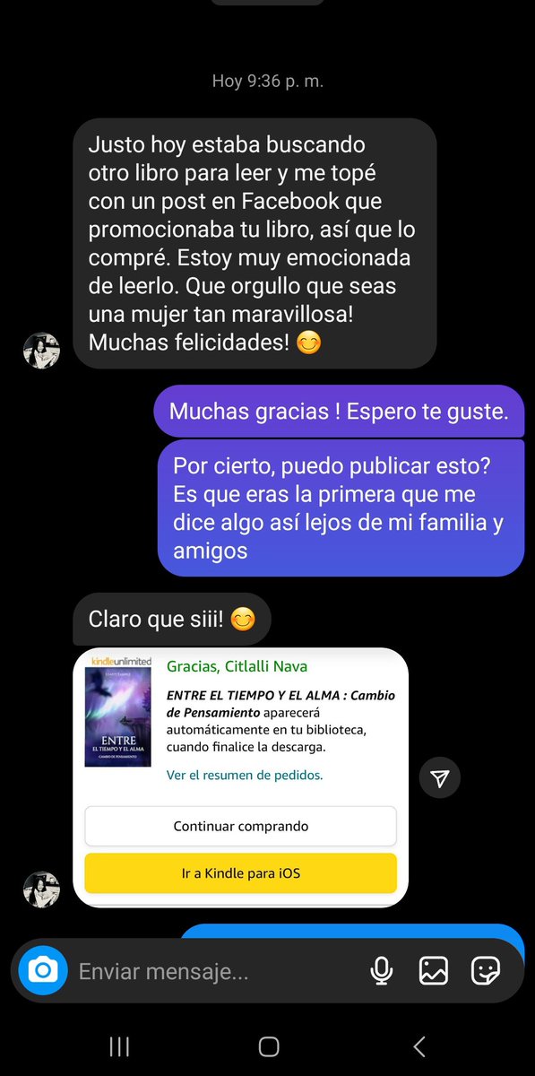 Quiero presumir a la primera compradora, a la primera persona que me animó  lejos de mis allegados y a mi primer fanático.