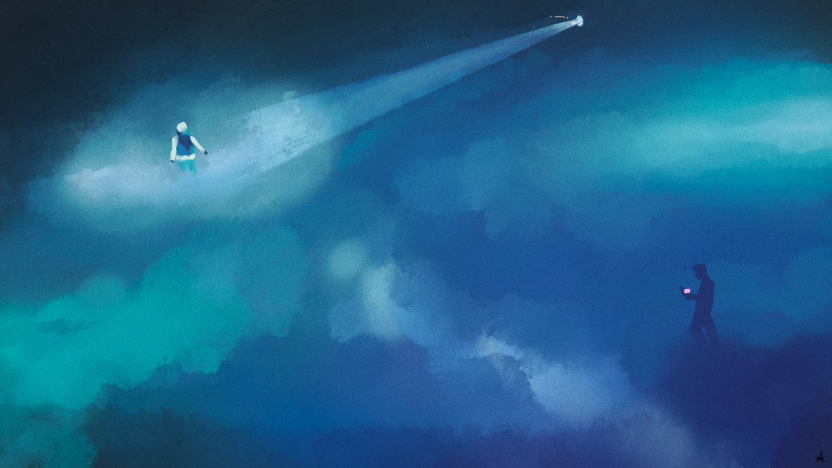 merunicorn's tweet photo. the #BillieEilish listening party was surreal - a quick fanart to celebrate the album release! 💙 https://t.co/MkkUnkNEXu