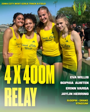 Congratulations to our 4 x 400 Meter Relay team placing 19th in a time of 4:08.88