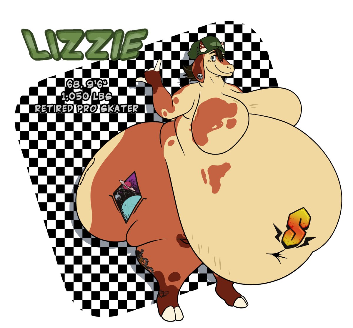 BillyBloatGruff's tweet photo. "Yooo whaddup? You need an autograph? Or is a pic of my ass all ya want~?"

Behold ANOTHER new entry for the OC pile: My skatin' goat gilf, Lizzie~! https://t.co/7kjzFjaiKT
