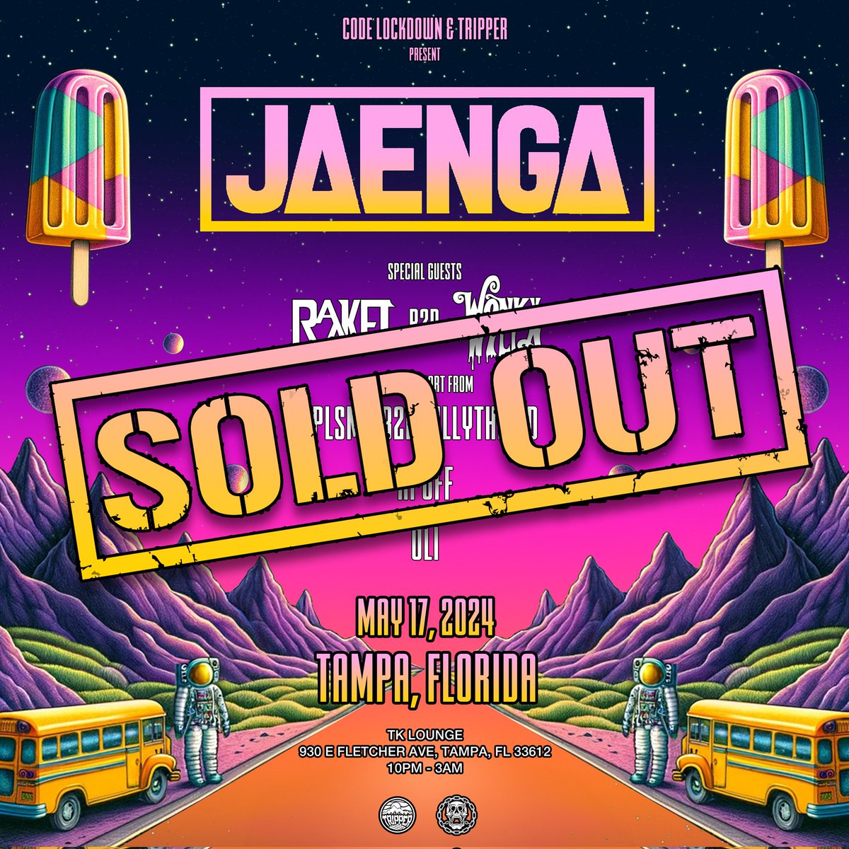 THAT'S A WRAP🚀 @JaengaMusic at @TK__Lounge tonight has SOLD OUT! See everyone tonight! 🥳