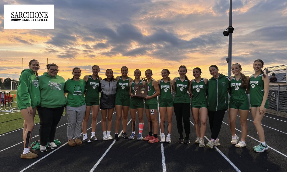 The Mogadore girls track and field team keeps collecting new hardware. On Friday, the newest trophy earned was the Norwayne Division III district championship. Congratulations! The Wildcats finished with 85 team points to finish ahead of Norwayne's 71.5.