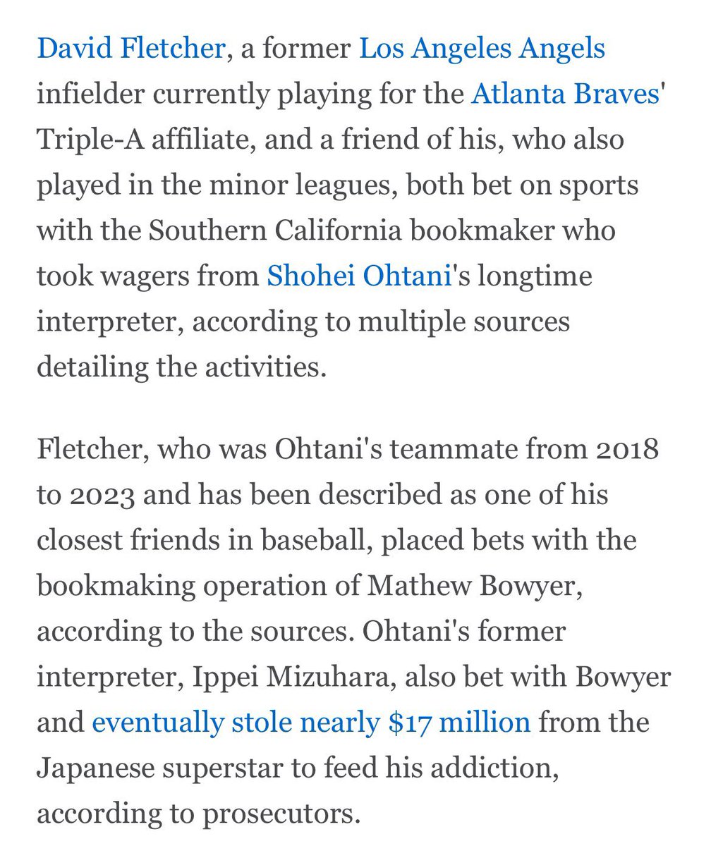 Oh man just catching up on this. So Ohtani’s best friend along with his interpreter were using the same bookie? And Ohtani didn’t know? Hmmmmmm