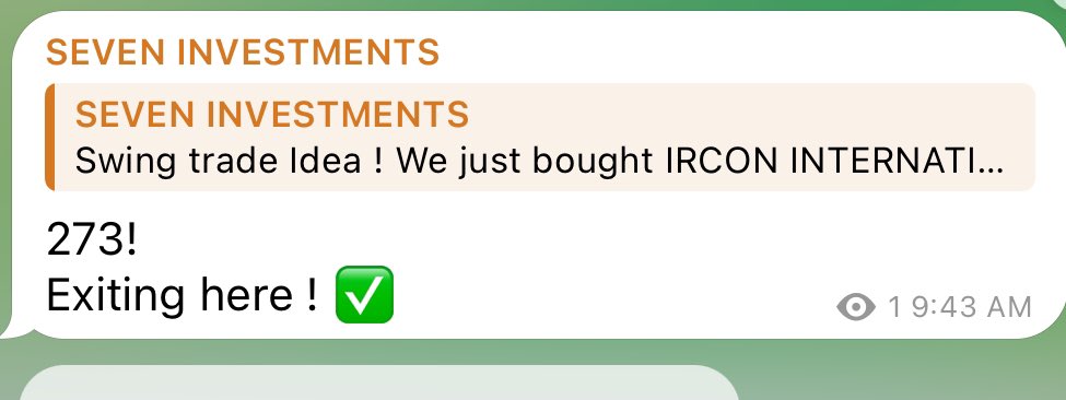 #IRCON EXIT DONE !✅ Results awaited ! Will plan an entry after the result momentum settles . Expecting a dip here !✅🔻 #railway #irfc #irctc #kavach #nse #bse