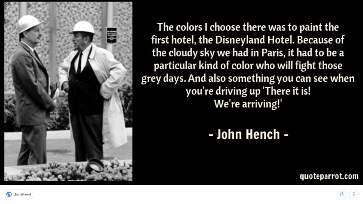 As the elder Imagineer, John Hench also chose the final pink for the Euro Disneyland Hotel. It took quite a few!