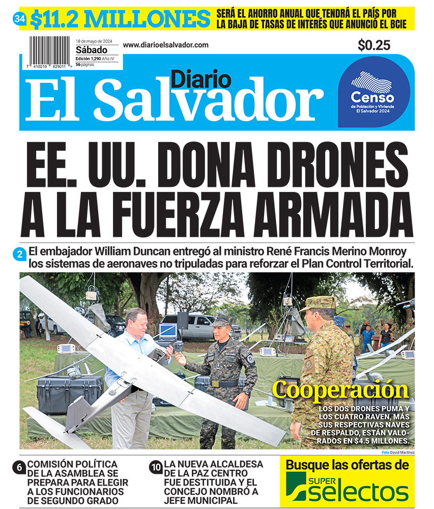 Esta es la portada de #DiarioElSalvador de este sábado, 18 de mayo de 2024. #DiarioES Conoce el otro lado de la historia: diarioelsalvador.com