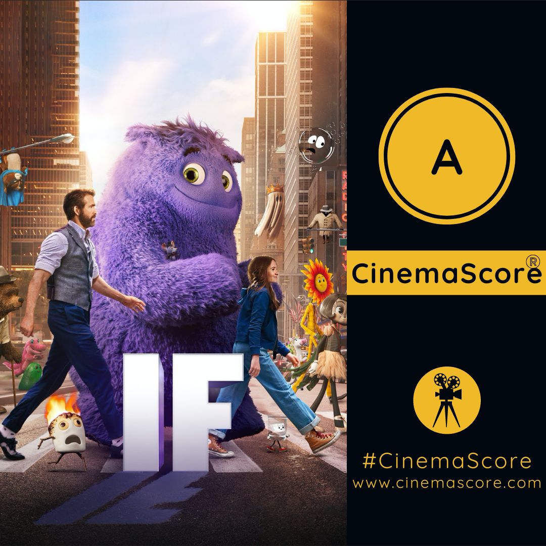 The grade is an A for the #IFMovie! Congratulations to all of the cast and crew members. Did you see this film near you? Share your thoughts below! #cinemascore #IFMovie #familymovienight @ParamountPics @IFmovie @SebastianComedy @blakelivly @VancityReynolds @johnkrasinski