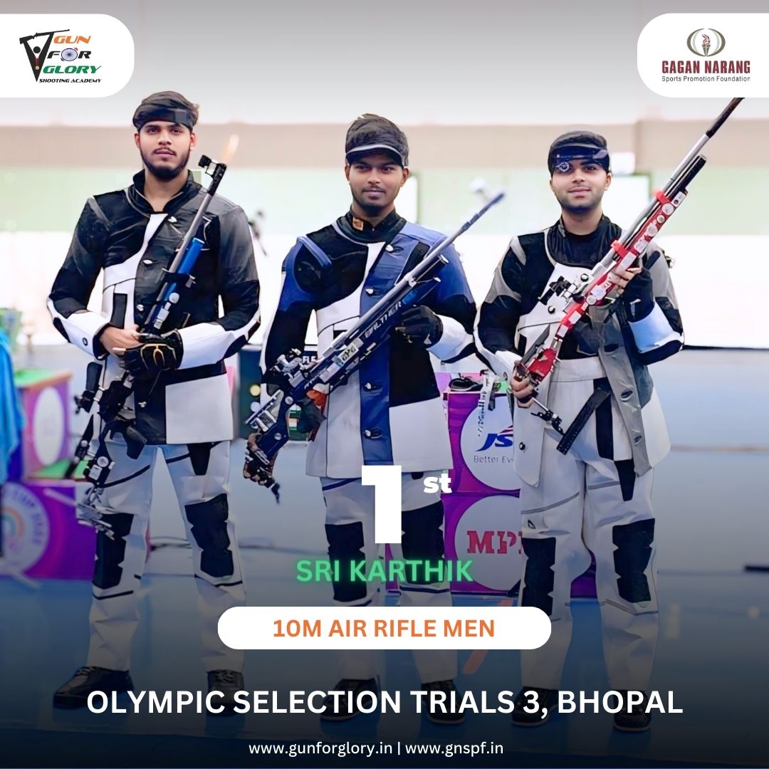 Huge congratulations to Sri Karthik for securing 1st place at the Olympic Selection Trials 3 in Bhopal! We're proud of your achievement and excited for Paris 2024!
#GunForGlory #GFG #GNSPF #OlympicSelectionTrials #Olympics #Paris2024 #Cheer4India #IndianAthlete