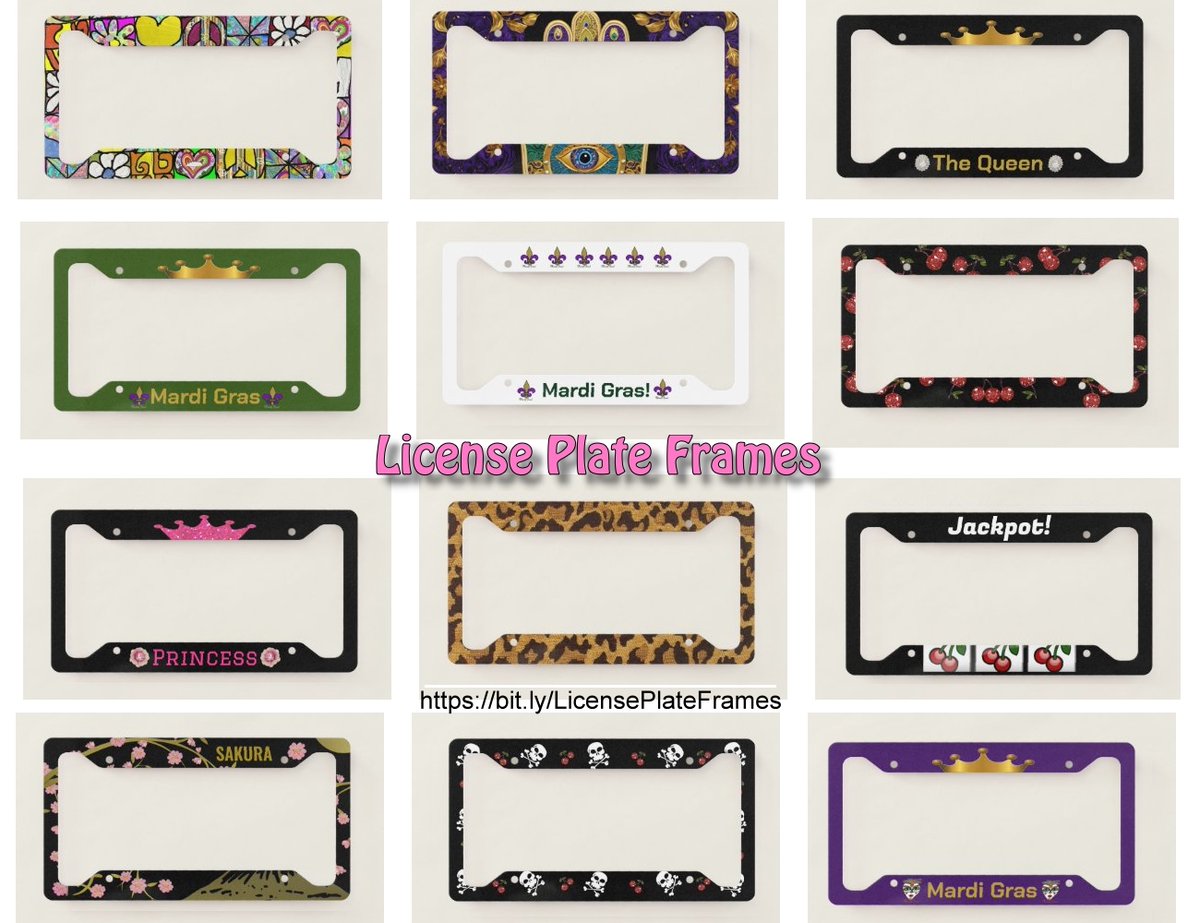 🚗🌸☠️🍒👑🍒☠️🌸🚗 A license plate frame is an inexpensive, yet noticeable accessory that showcases your individuality. #LicensePlate Frame Holders #automotive #accessories #shoppingonline #giftideas #gifts #onlineshopping #shoponline #SmallBusiness bit.ly/LicensePlateFr…