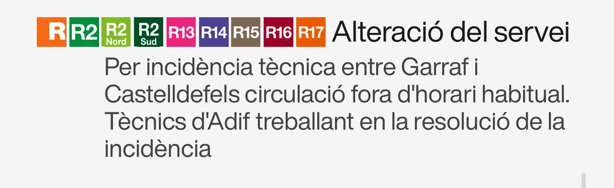 Insostenible situación en Rodalies

Solo quedan sin incidencias la R1, R2N, R8, RL3 y R11 en toda Catalunya

Feliz sábado ☀️