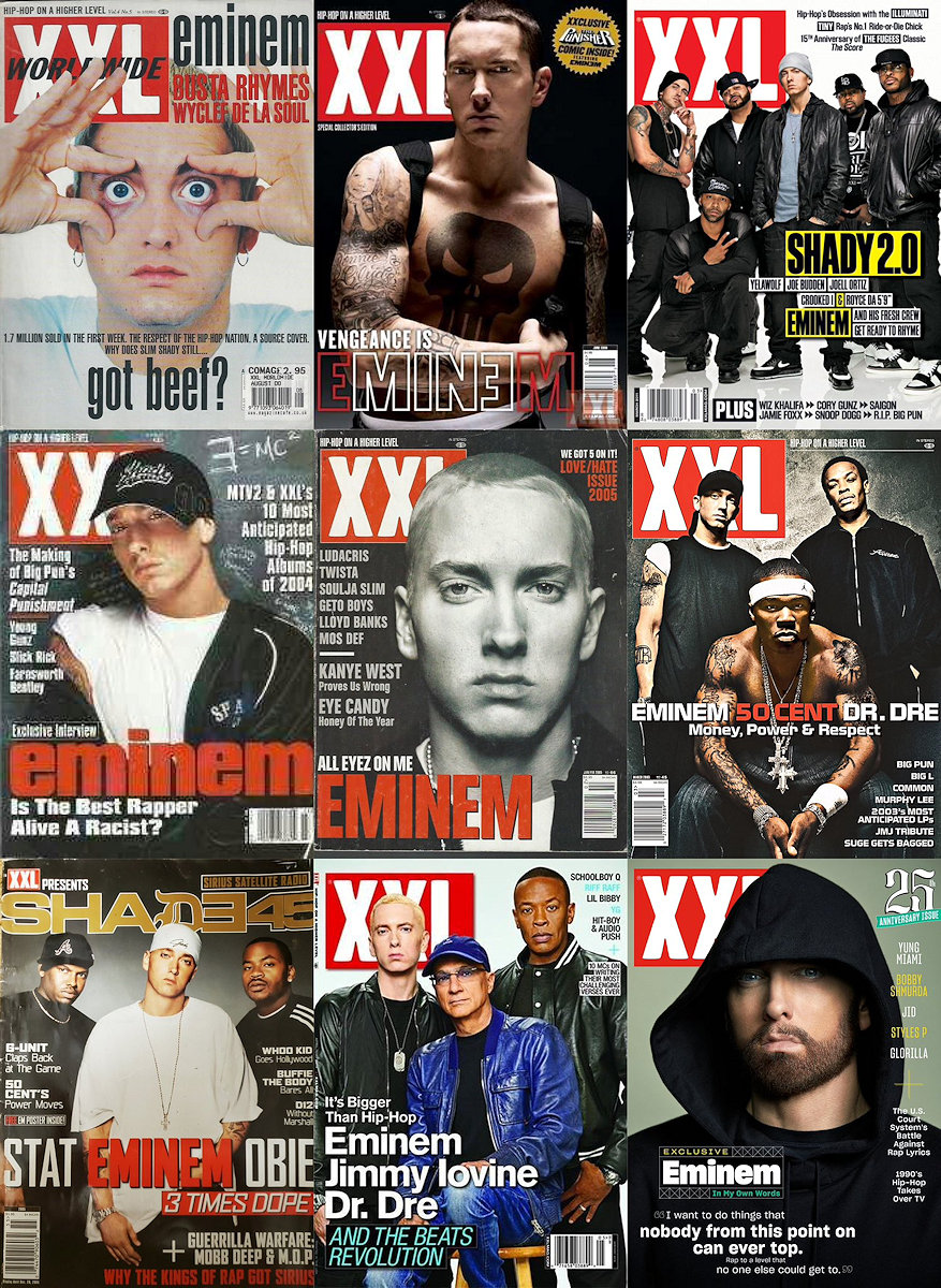 'I don't need your little f'n magazine. I got XXL's number anyways. And y'all can't stand it 'cause they gettin' bigger than y'all.' #Eminem #TheDeathOfSlimShady