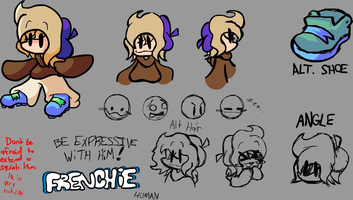 New Frenchie ref sheet!!!! #artist #ocart Feel free to use this for your drawings of him!! I would really appreciate it!!